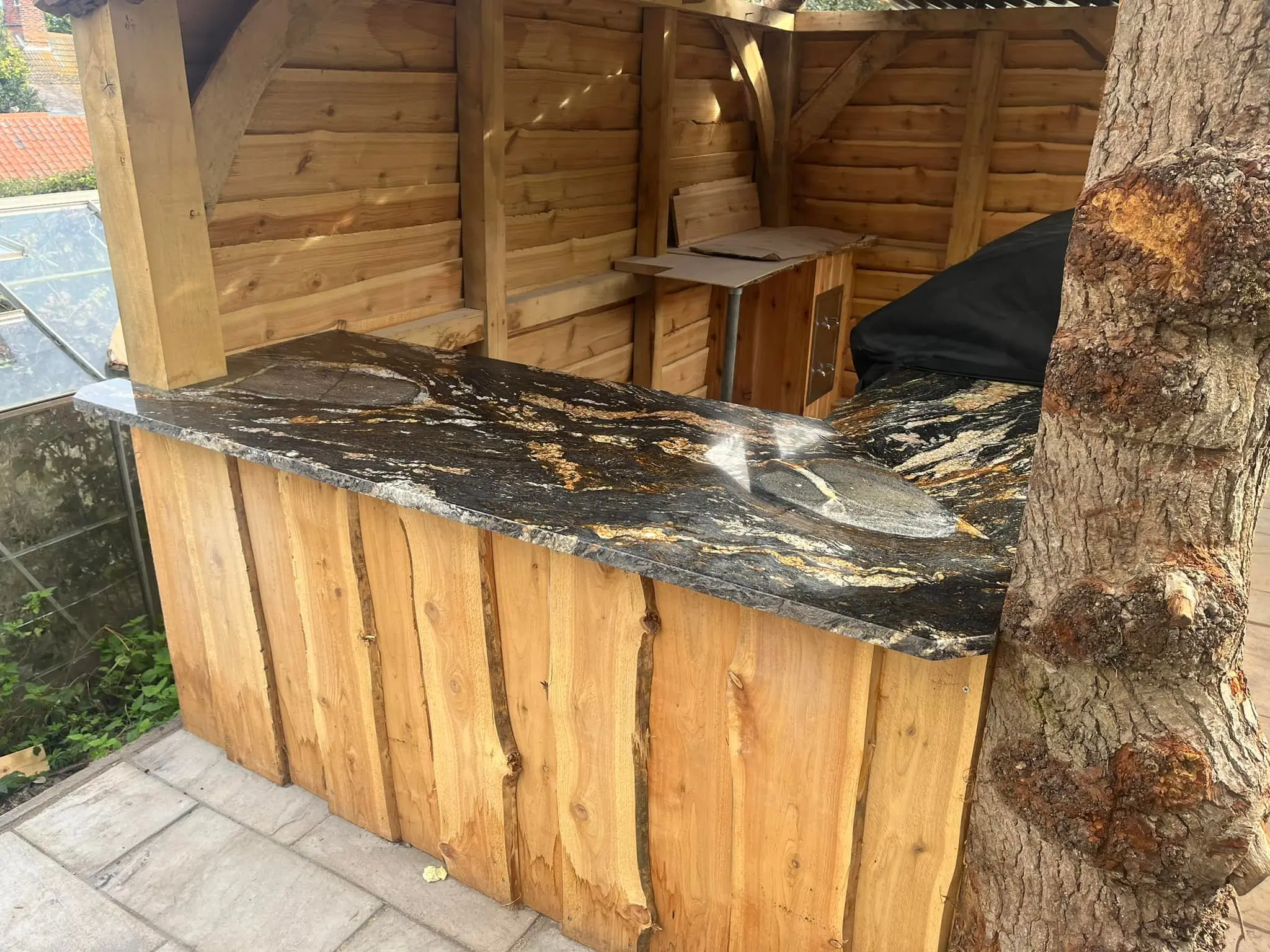 Bespoke granite worktop with polished edge