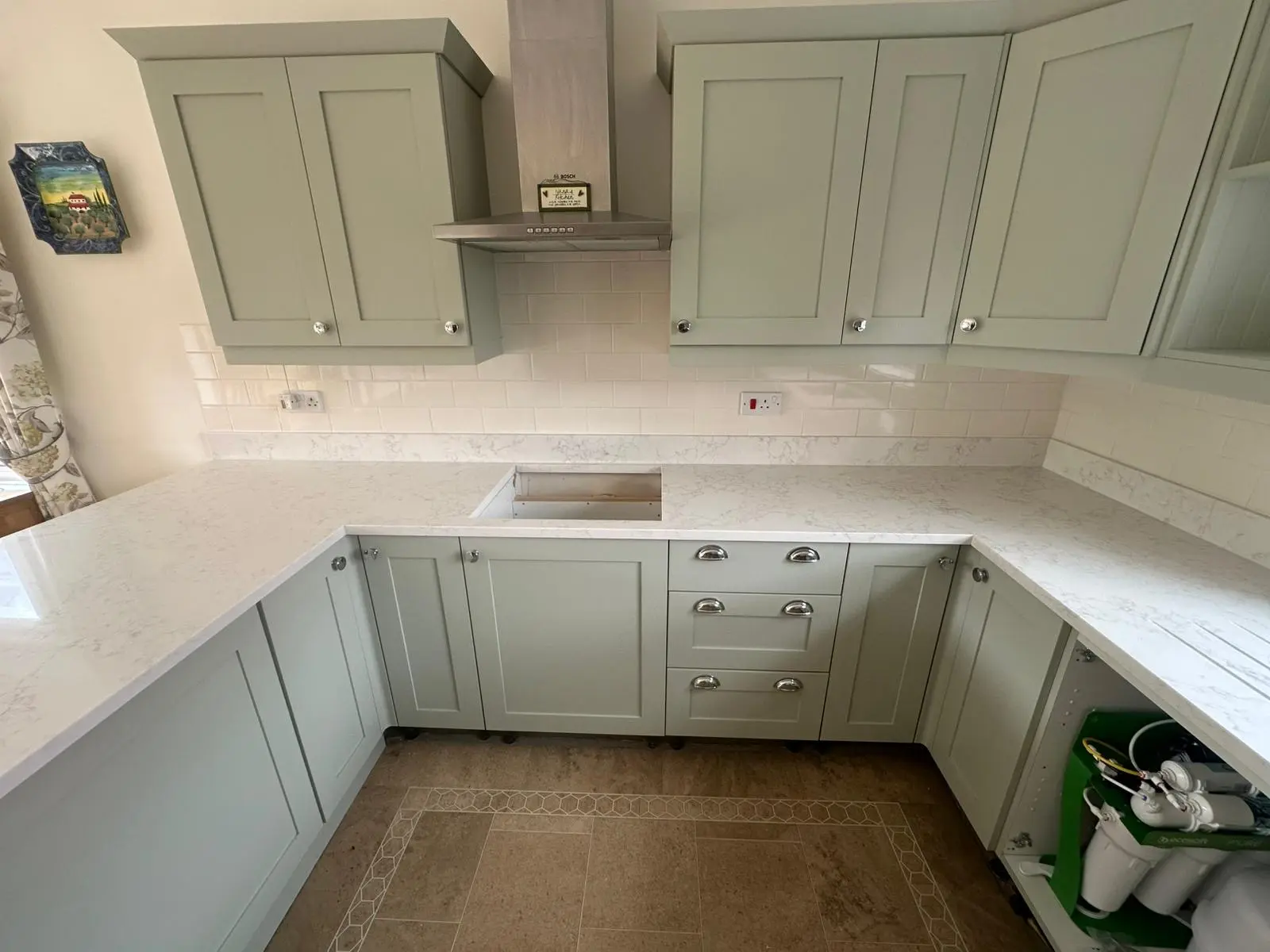 Bright kitchen worktop fitted in a Colchester home