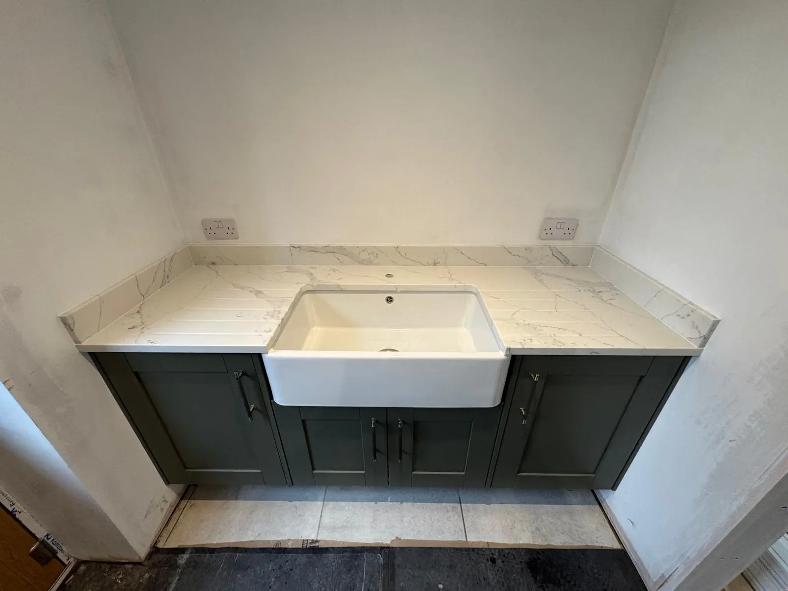 Sink built into a stone worktop in Colchester
