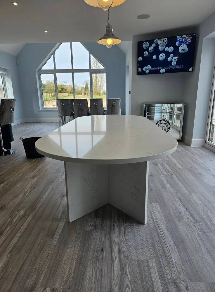 Custom solid surface kitchen island