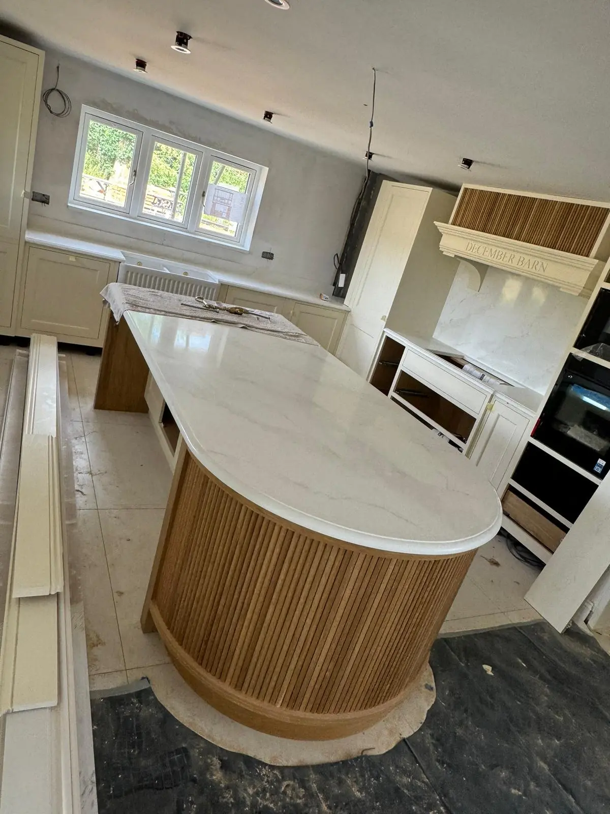 Bespoke kitchen island with stone top