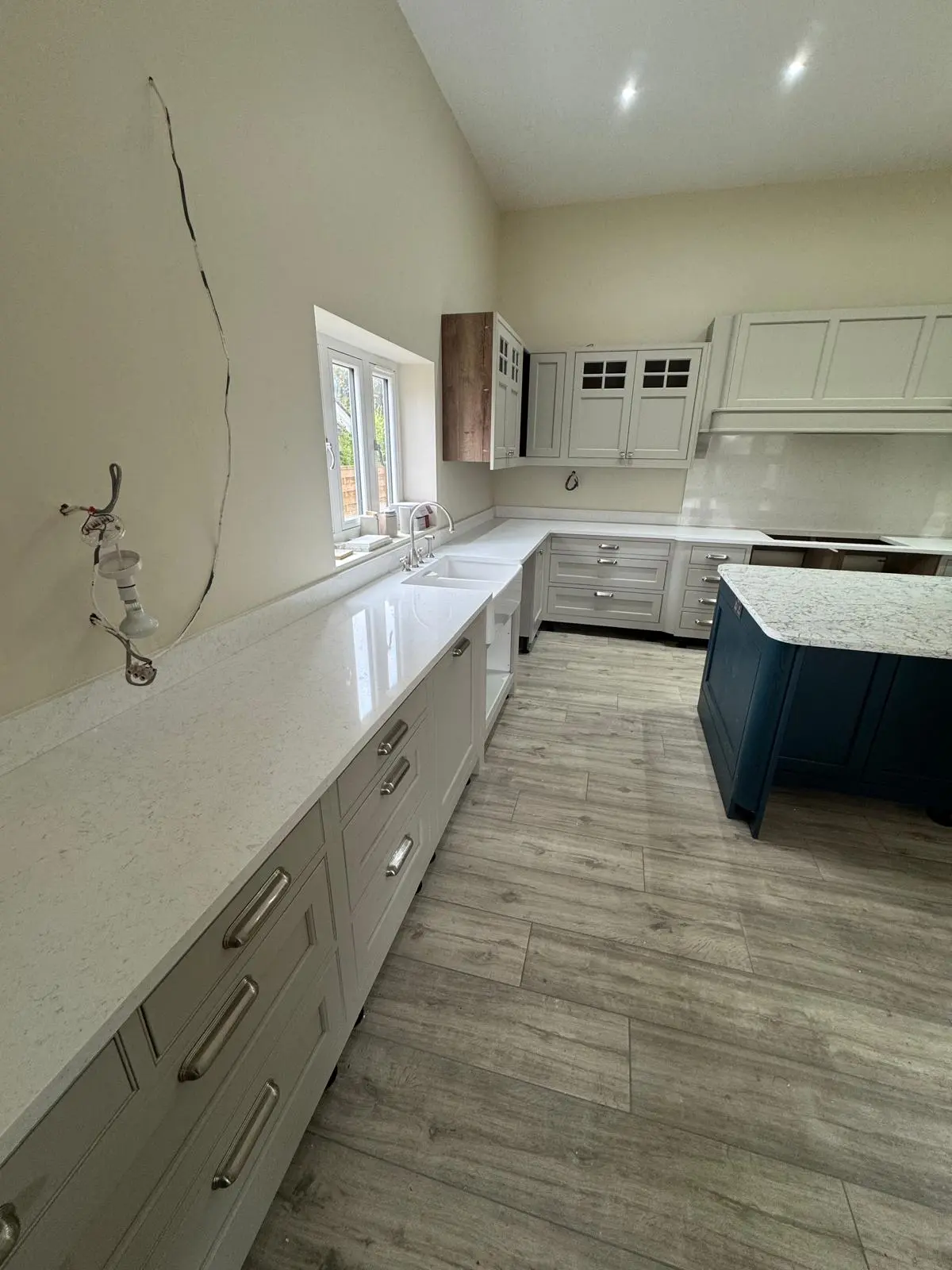 Long kitchen worktop run fitted in Colchester