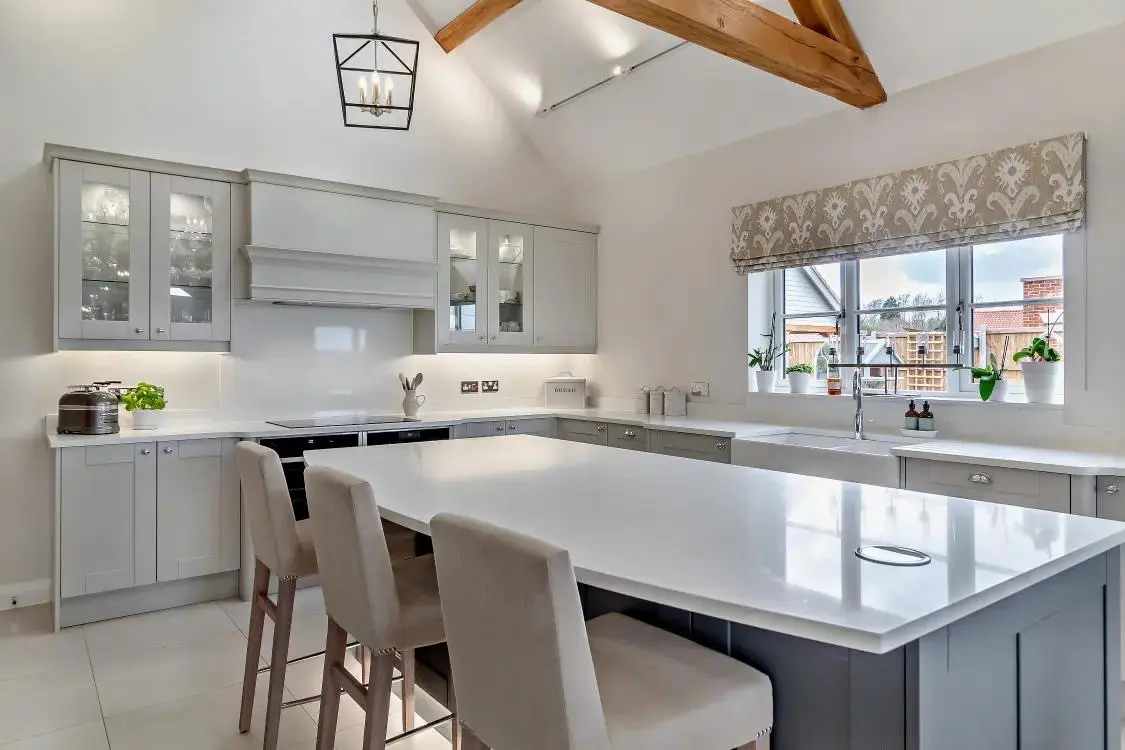 Marble worktop in a country style kitchen