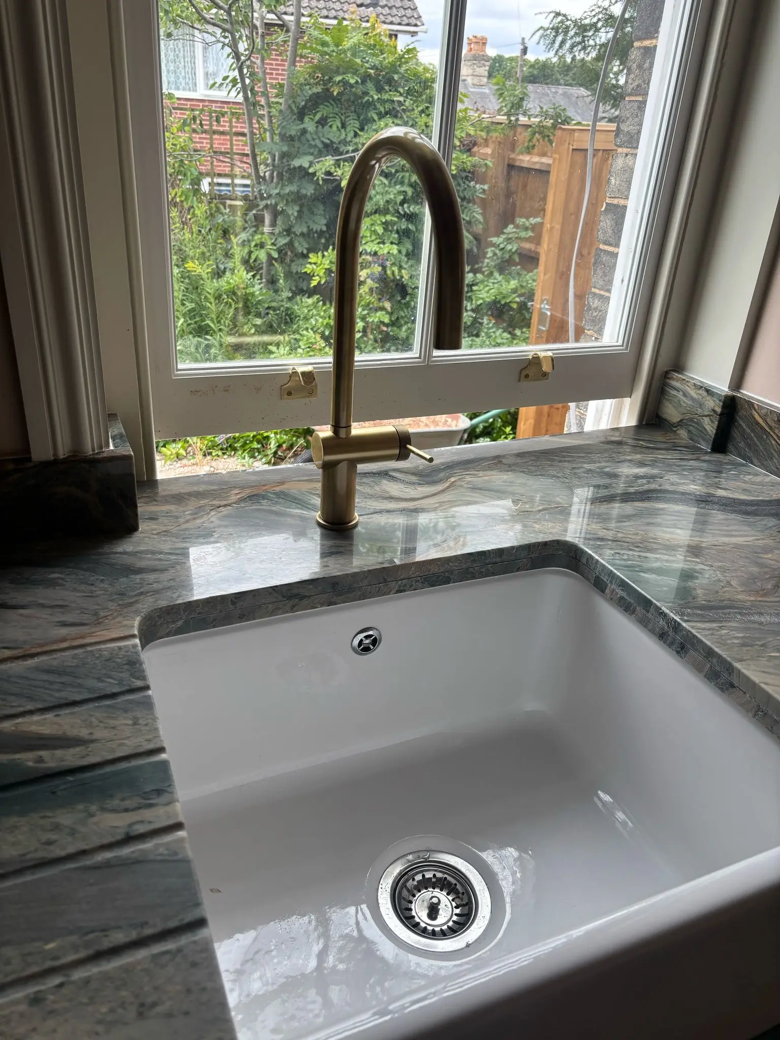Sink with marble surround fitted in Bury St Edmunds